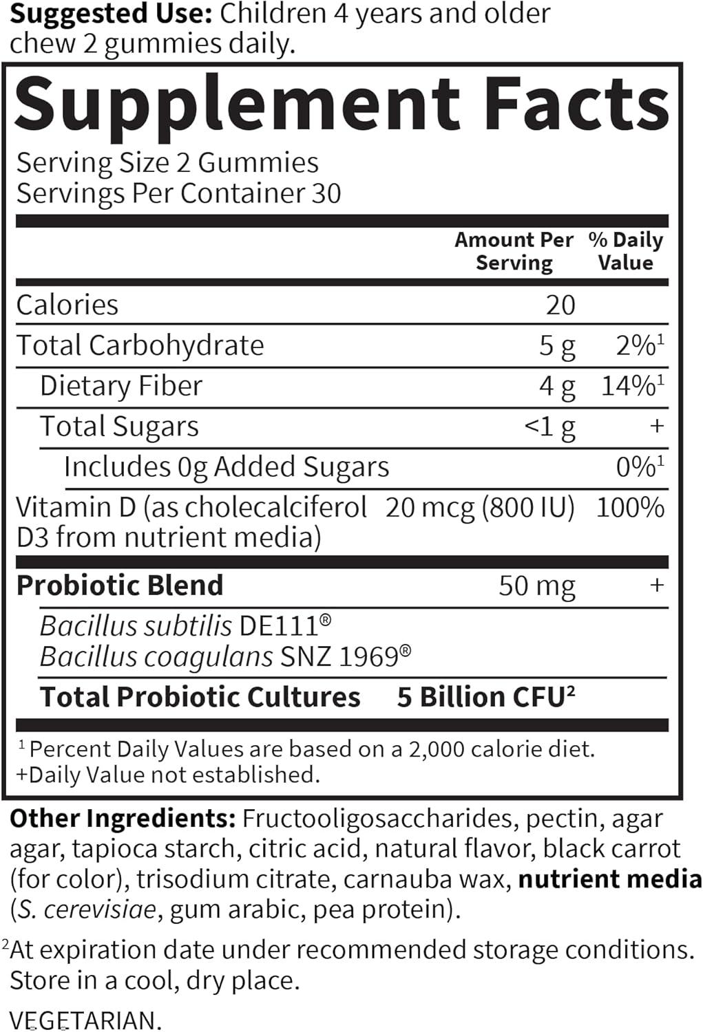 image:imageGarden of Life Dr Formulated 5 Billion CFU Prebiotic Fiber Probiotic and Vitamin D3 Gummies for Kids Digestive amp Immune Health Gluten Free Non GMO No Added Sugars Strawberry Flavor 60 Gummies60 Count Pack of 2