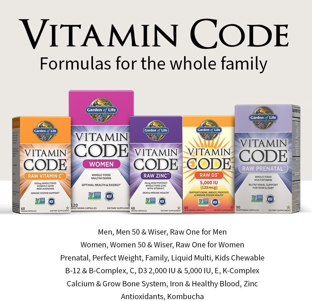 image:imageGarden of Life Multivitamin for Women Men amp Kids Age 6 and up Vitamin Code Family Multi 120 Vegetarian Capsules Whole Food Vitamins Food Blend amp Probiotics Gluten Free Dietary Supplements120 Count Pack of 1