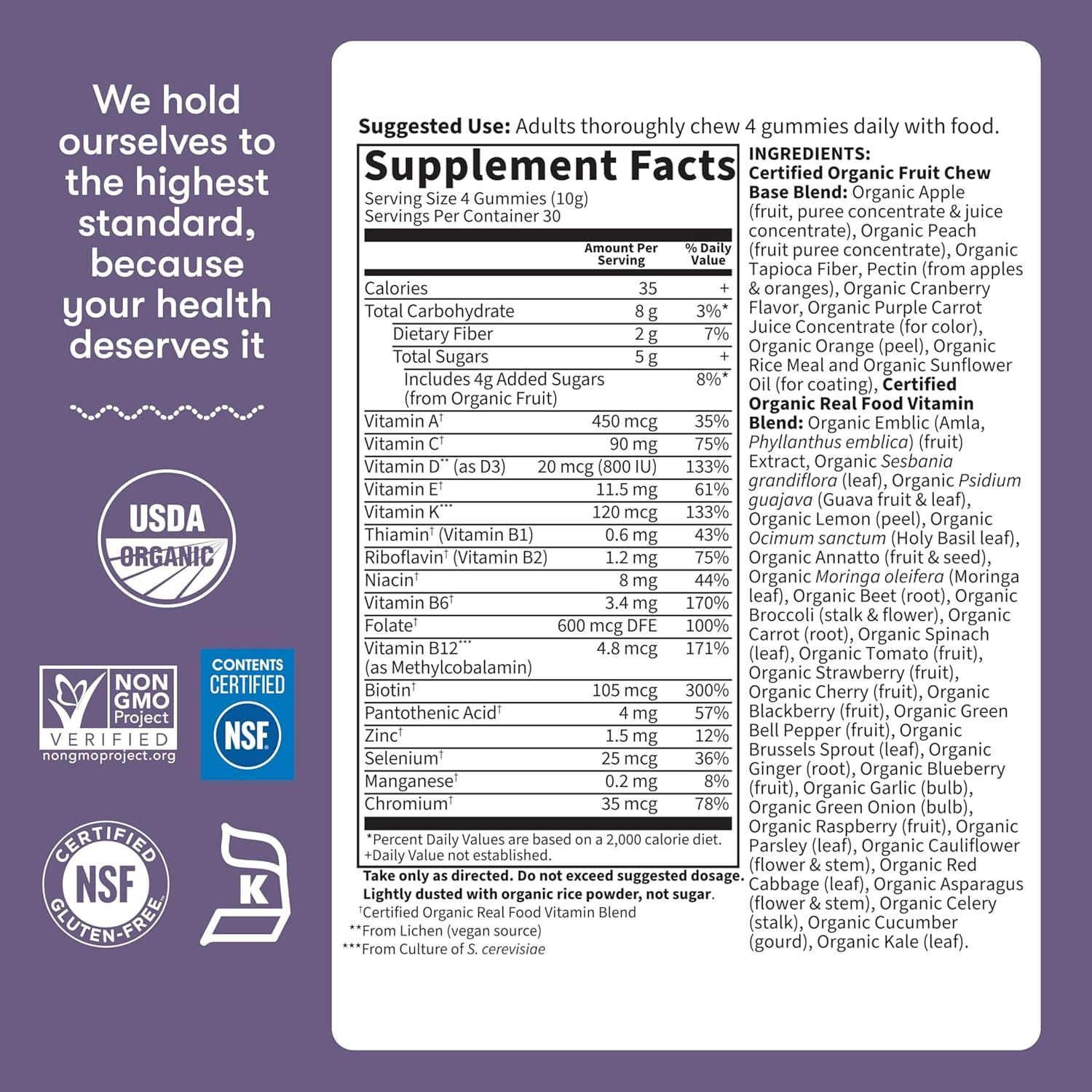 image:imageGarden of Life Organics Prenatal Gummies Prenatal Vitamins for Women with Energy Metabolism Support amp Healthy Fetal Development Support Berry Flavor USDA Organic Vegan 30 Day Supply120 Count Pack of 6