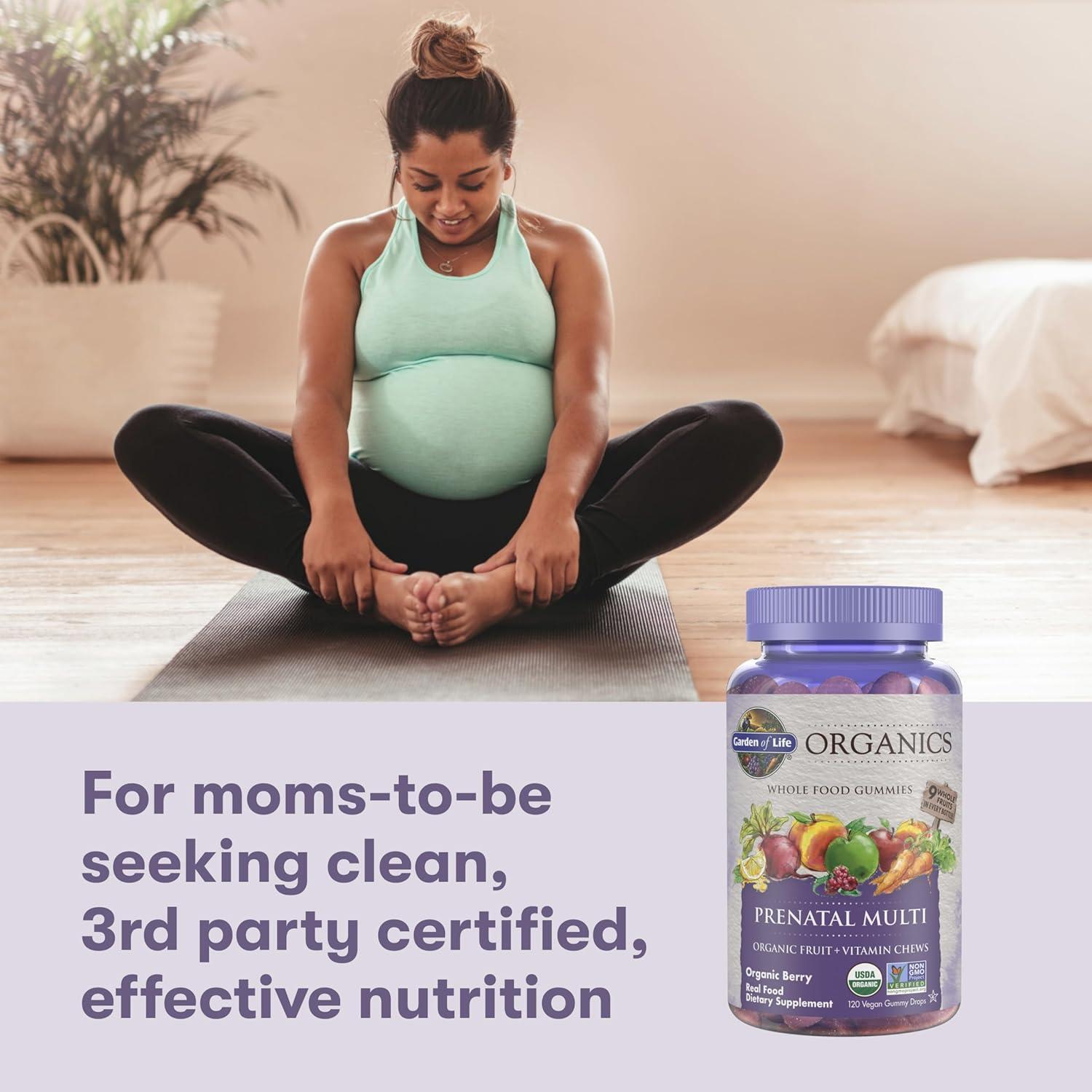 image:imageGarden of Life Organics Prenatal Gummies Prenatal Vitamins for Women with Energy Metabolism Support amp Healthy Fetal Development Support Berry Flavor USDA Organic Vegan 30 Day Supply120 Count Pack of 6