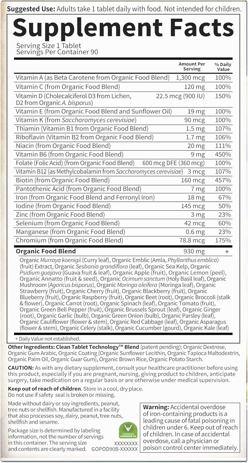 image:imageGarden of Life Organics Prenatal Vitamin Folate for Energy amp Healthy Fetal Development Nonconstipating Iron Vitamin C B6 B12 D3 Organic NonGMO GlutenFree Vegan 30 Day Supply90 Count Pack of 2