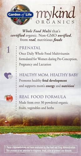 image:imageGarden of Life Organics Prenatal Vitamin Folate for Energy amp Healthy Fetal Development Nonconstipating Iron Vitamin C B6 B12 D3 Organic NonGMO GlutenFree Vegan 30 Day Supply90 Count Pack of 2