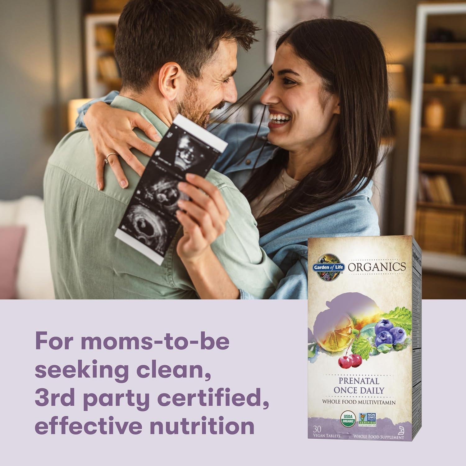 image:imageGarden of Life Organics Prenatal Vitamin Folate for Energy amp Healthy Fetal Development Nonconstipating Iron Vitamin C B6 B12 D3 Organic NonGMO GlutenFree Vegan 30 Day Supply30 Count Pack of 6