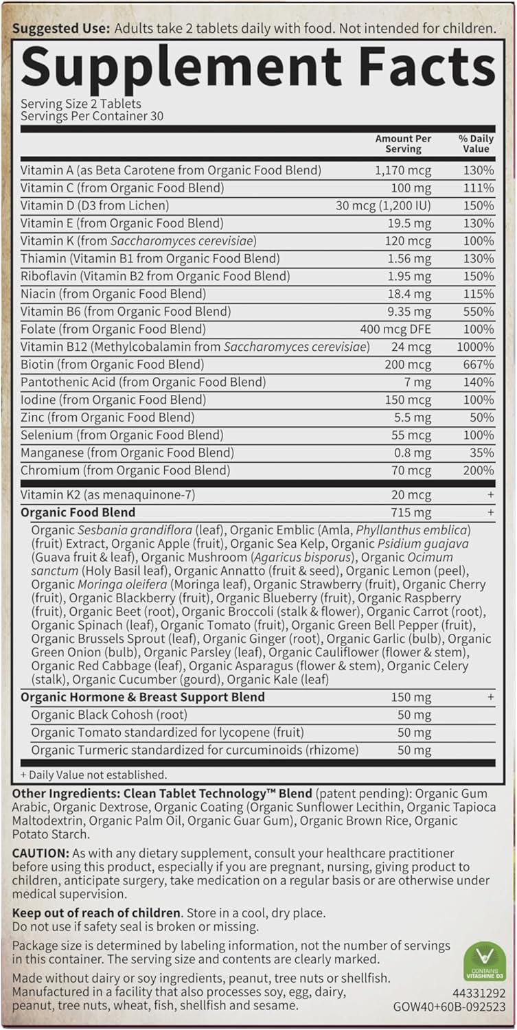 image:imageGarden of Life Organics Vitamins for Women 40 60 Tablets Womens Multi 40 Vegan Vitamins for Women Over 40 Hormone amp Breast Health Support Blend Whole Food Womens Multivitamin60 Count Pack of 1