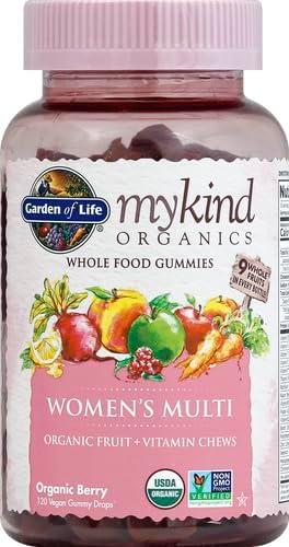 image:imageGarden of Life Organics Womens Gummy Vitamins Berry Certified Organic NonGMO Vegan Kosher Complete Multi Methyl B12 C amp D3 Gluten Soy amp Dairy Free 120 Real Fruit GummiesOrganic Berry