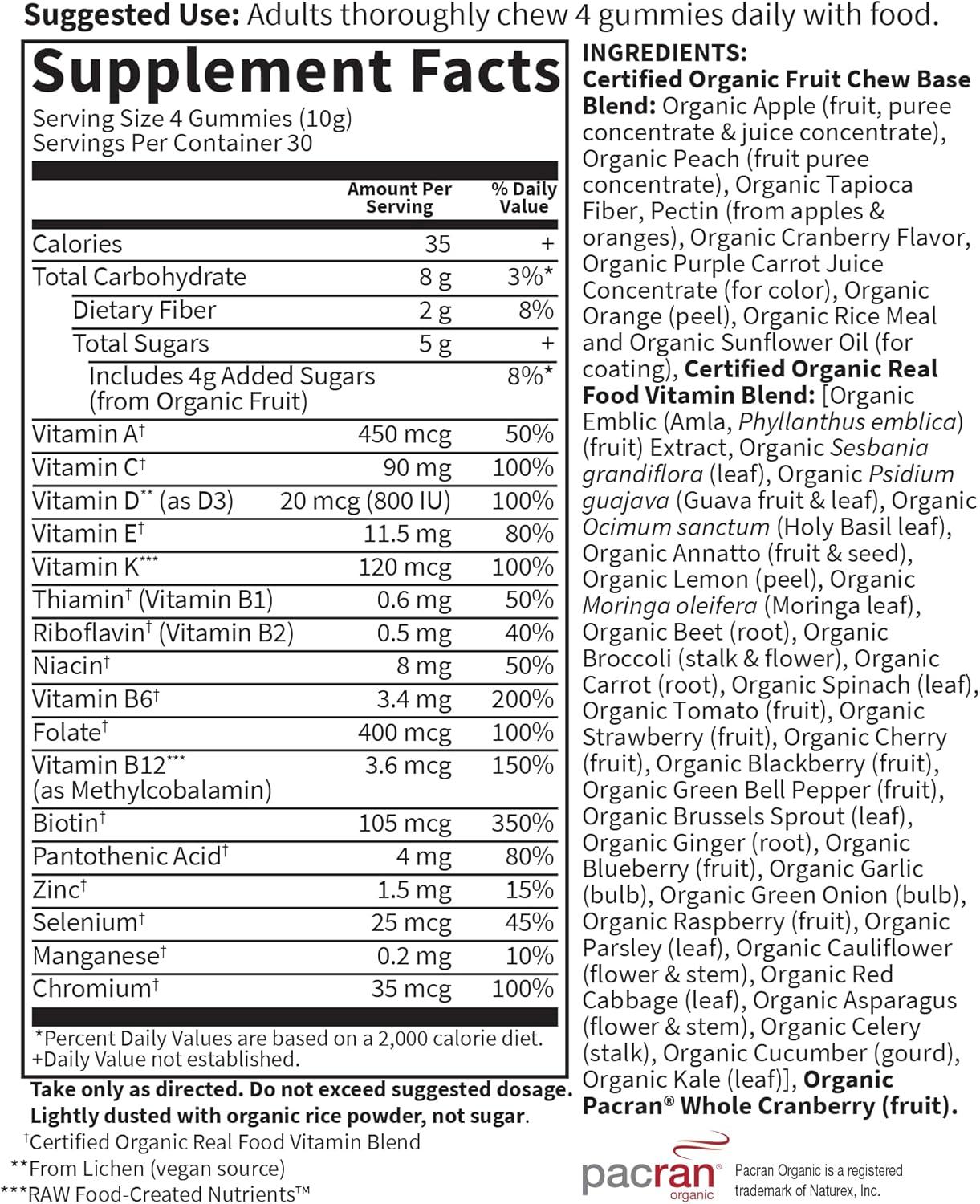 image:imageGarden of Life Organics Womens Gummy Vitamins Berry Certified Organic NonGMO Vegan Kosher Complete Multi Methyl B12 C amp D3 Gluten Soy amp Dairy Free 120 Real Fruit GummiesOrganic Berry