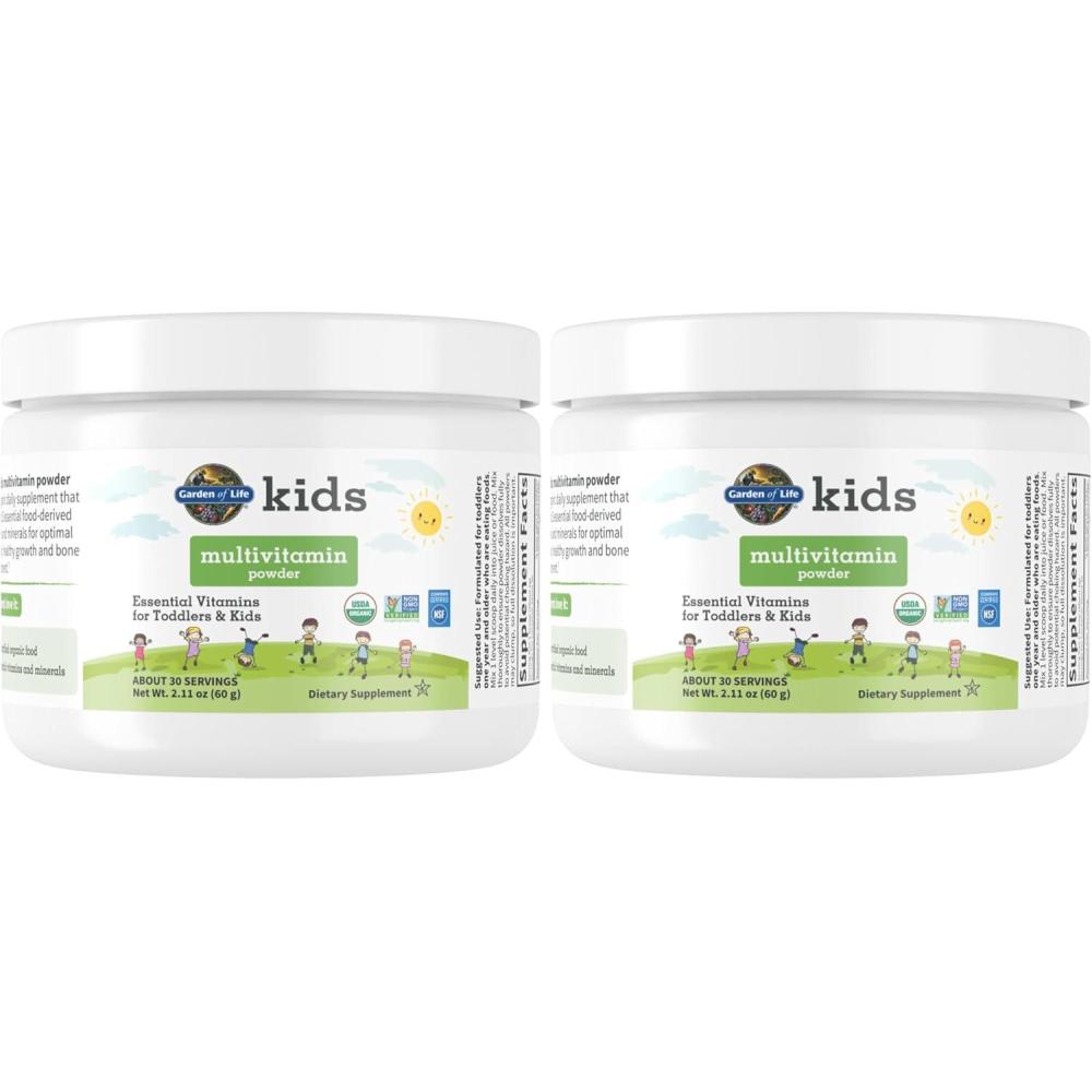 image:imageGarden of Life Kids Multivitamin Powder Daily Vitamins and Minerals for Toddlers amp Kids Organic Toddler Multi Powder With 15 Vitamin C D3 Zinc for Healthy Growth Gluten Free 30 Day Supply211 Ounce Pack of 2