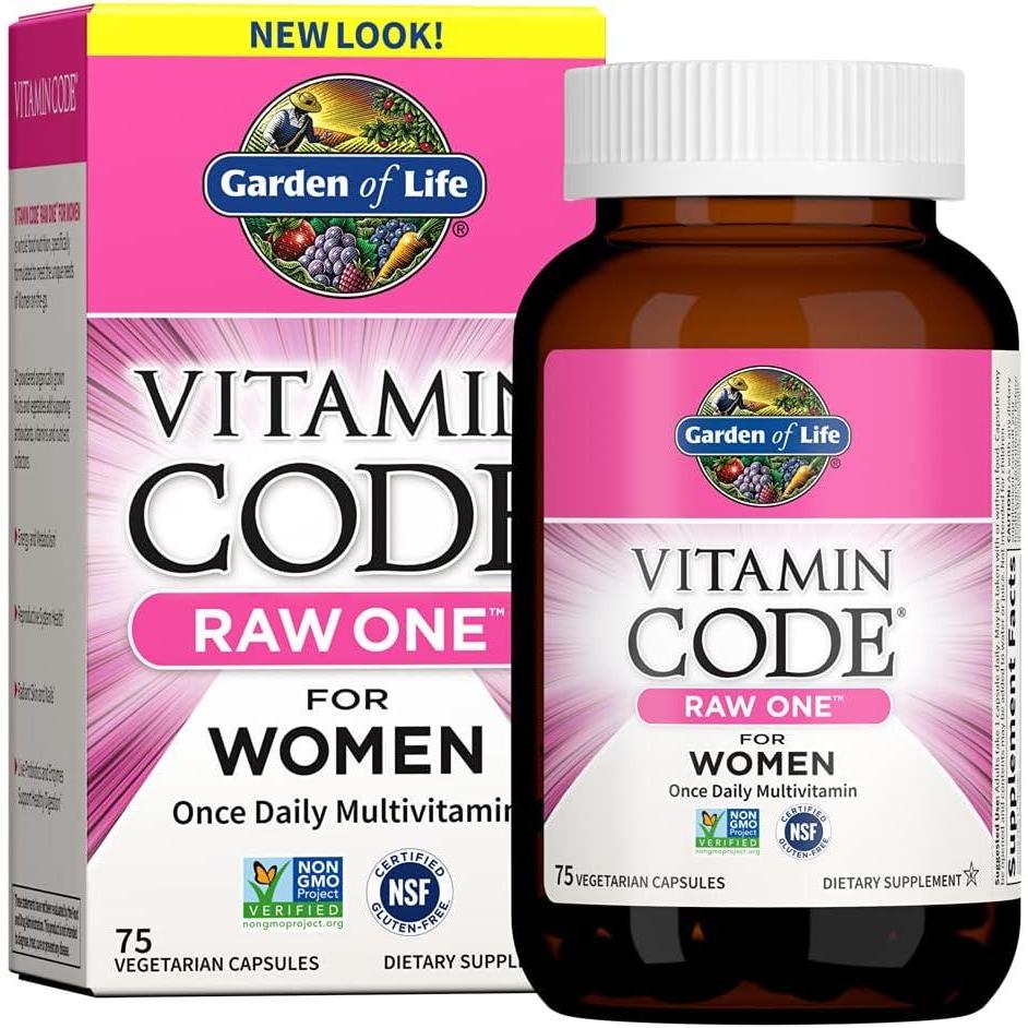 image:imageGarden of Life Multivitamin for Women Vitamin Code Raw One for Women Once Daily Womens Multi  30 Capsules One a Day Vitamins Whole Food Iron Probiotics for Womens Health Gluten Free Vegetarian75 Count Pack of 1