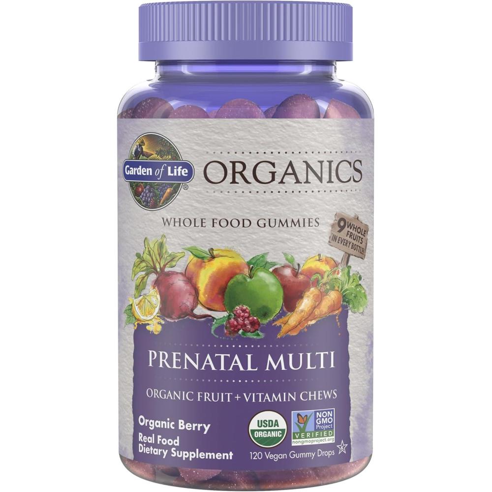 image:imageGarden of Life Organics Prenatal Gummies  Prenatal Vitamins for Women with Energy Metabolism Support amp Healthy Fetal Development Support Berry Flavor USDA Organic Vegan 30 Day Supply120 Count Pack of 6