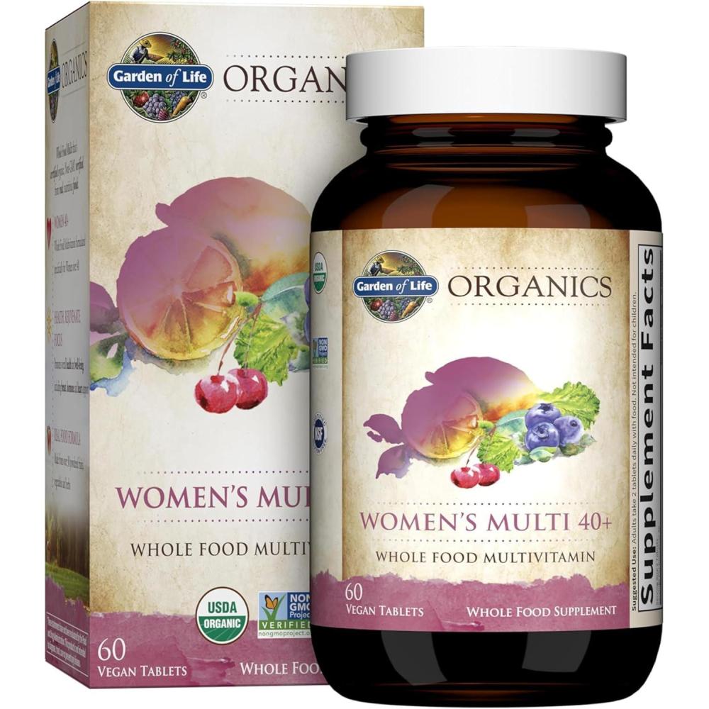 image:imageGarden of Life Organics Vitamins for Women 40  60 Tablets Womens Multi 40 Vegan Vitamins for Women Over 40 Hormone amp Breast Health Support Blend Whole Food Womens Multivitamin60 Count Pack of 1