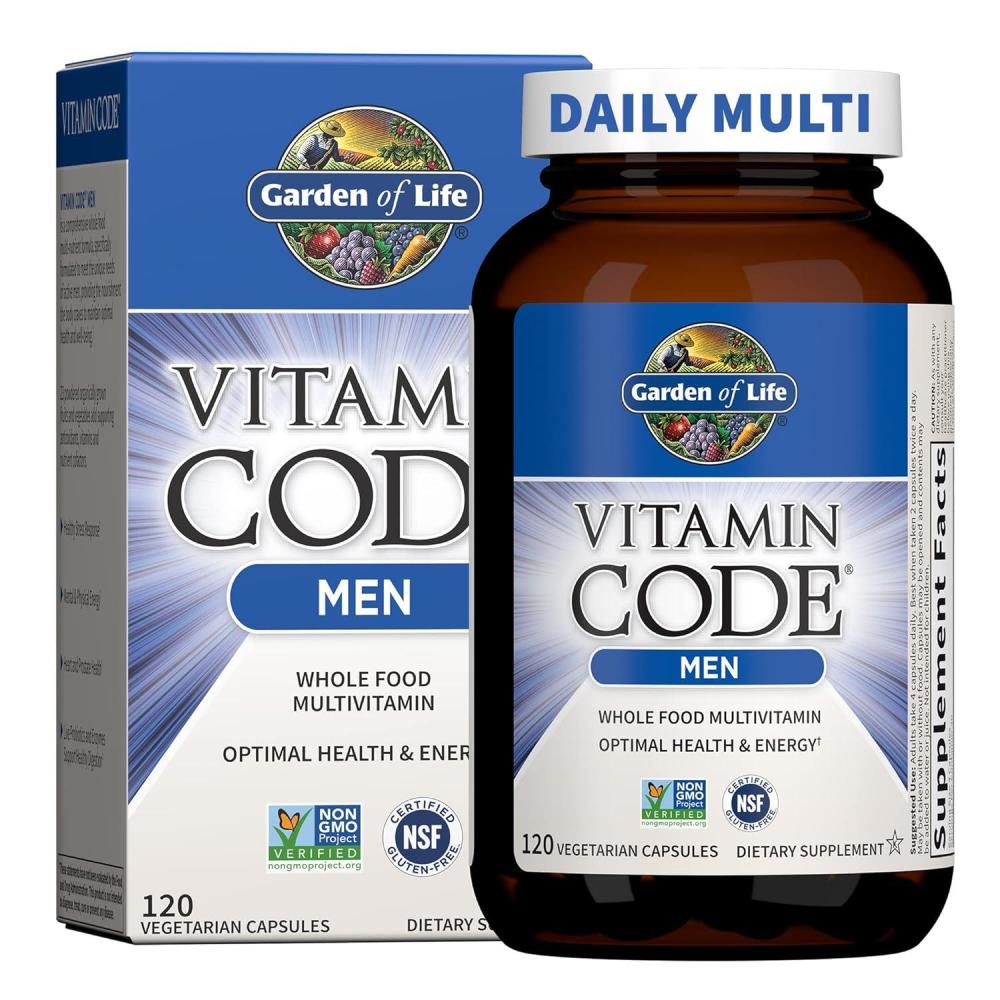image:imageGarden of Life Vitamin Code Whole Food Multivitamin for Men 120 Capsules Vitamins for Men Fruit amp Veggie Blend and Probiotics for Energy Heart Prostate Health Vegetarian Mens Multivitamins