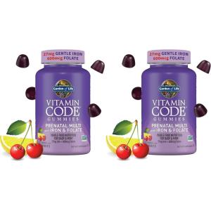 Essential Prenatal Gummy Vitamins for Women with Iron: Folate, Biotin, D3 & B12 + Probiotics for Digestion, Vitamin Code Multivitamin, Non-GMO, Gluten-Free, 90 Cherry Lemonade Gummies, 30 Day Supply(90 Count (Pack of 2))