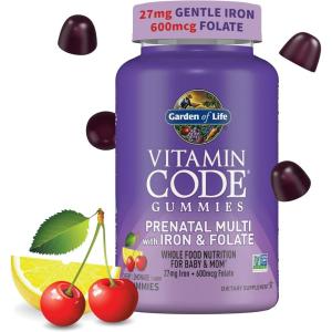 Essential Prenatal Gummy Vitamins for Women with Iron: Folate, Biotin, D3 & B12 + Probiotics for Digestion, Vitamin Code Multivitamin, Non-GMO, Gluten-Free, 90 Cherry Lemonade Gummies, 30 Day Supply(90 Count (Pack of 1))