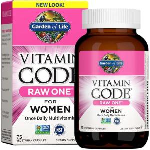 Garden of Life Multivitamin for Women, Vitamin Code Raw One for Women, Once Daily Women’s Multi – 30 Capsules, One a Day Vitamins Whole Food Iron, Probiotics for Womens Health, Gluten Free Vegetarian(75 Count (Pack of 1))