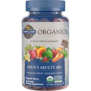 Garden of Life Organics Men 40+ Gummy Vitamins – Berry – Certified Organic, Non-GMO, Vegan, Kosher Complete Multi – Methyl B12, C & D3 – Gluten, Soy & Dairy Free, 120 Real Fruit Gummies(120 Count (Pack of 1))