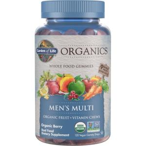Garden of Life Organics Men’s Gummy Vitamins – Berry – Certified Organic, Non-GMO, Vegan, Kosher Complete Multi – Methyl B12, C & D3 – Gluten, Soy & Dairy Free, 120 Real Fruit Chew Gummies(120 Count (Pack of 1))