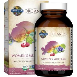 Garden of Life Organics Vitamins for Women 40+ – 60 Tablets, Womens Multi 40+, Vegan Vitamins for Women Over 40, Hormone & Breast Health Support Blend, Whole Food Womens Multivitamin(120 Count (Pack of 1))