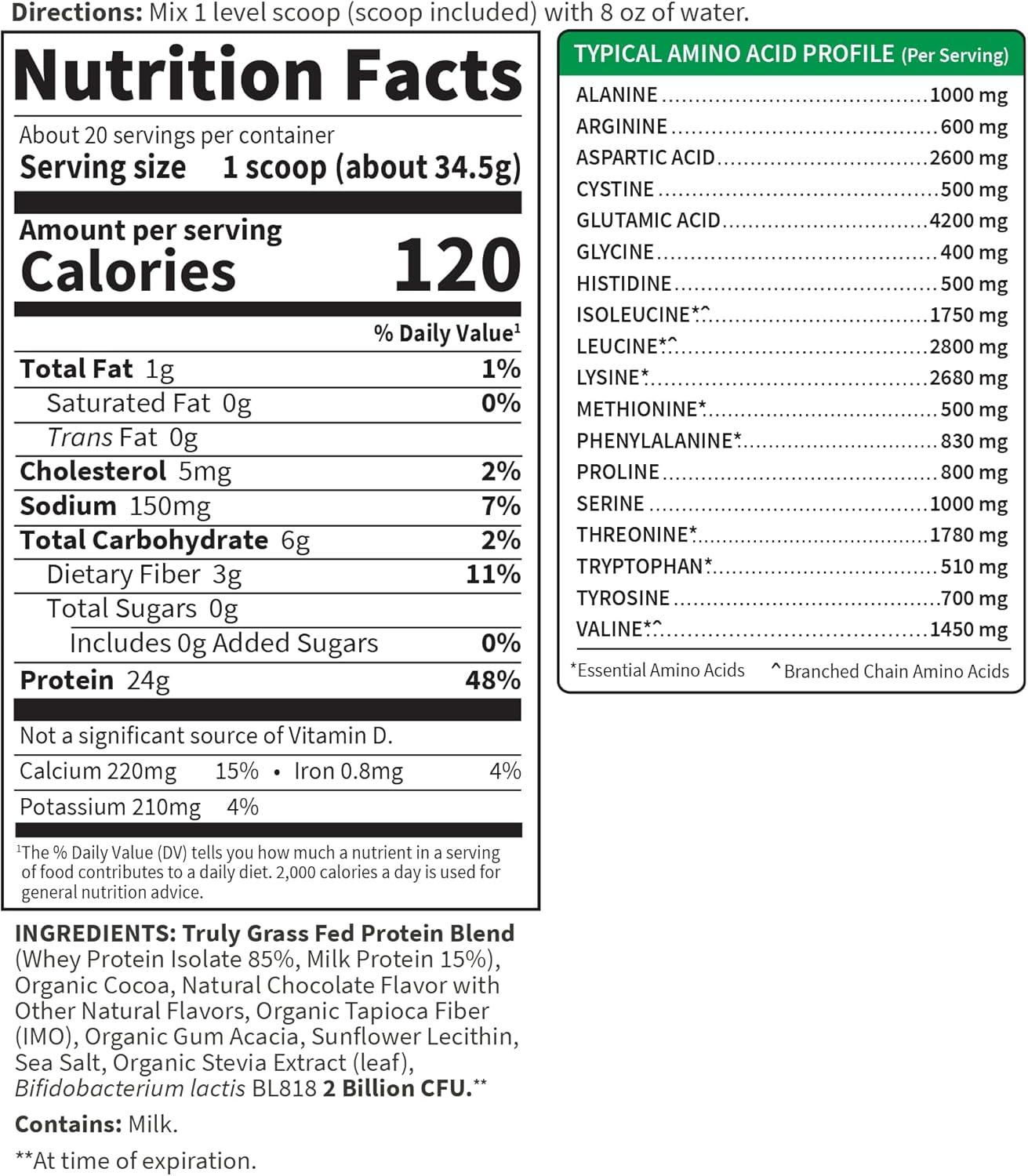 image:imageGarden of Life Sport Grass Fed Whey Protein Powder 24g Whey Protein Isolate for Women amp Men with Probiotics amp Glutamine NonGMO GlutenFree ColdProcessed Vanilla Flavor 20 ServingsChocolate
