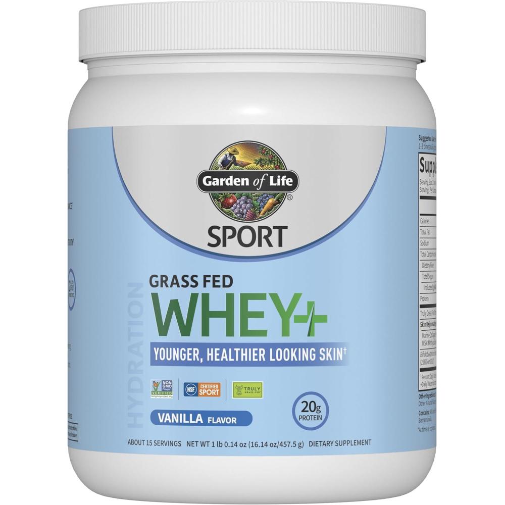 image:imageGarden of Life SPORT Whey Protein Powder Vanilla Flavor 20g Plus Marine Collagen Peptides amp MSM for Women and Men Optimum Amino Energy Younger Healthier Looking Skin Grass Fed About 15 Servings