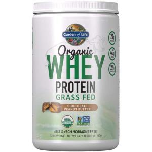 Garden of Life Grass Fed Whey Protein Powder Vanilla – 21g Protein for Women & Men + Probiotics – 12 Servings – Gluten Free, Non GMO, Kosher, Humane, RBST & rBGH Hormone Free(Chocolate Peanut Butter)