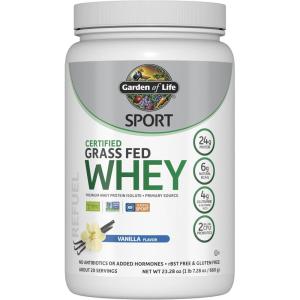 Garden of Life Sport Grass Fed Whey Protein Powder – 24g Whey Protein Isolate for Women & Men with Probiotics & Glutamine, Non-GMO, Gluten-Free, Cold-Processed, Vanilla Flavor, 20 Servings(Vanilla)