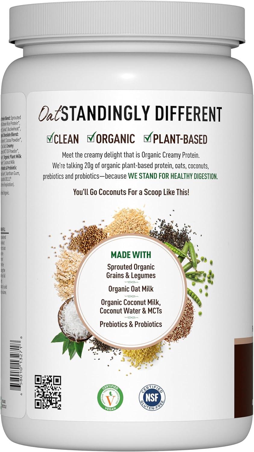 image:imageGarden of Life Creamy Plant Protein Oat Milk Powder Chocolate Flavor Vegan Protein Powder Plant Based Prebiotics amp Probiotics GlutenFree NonGMO Chocolate Brownie Flavor 2 LBSChocolate Brownie