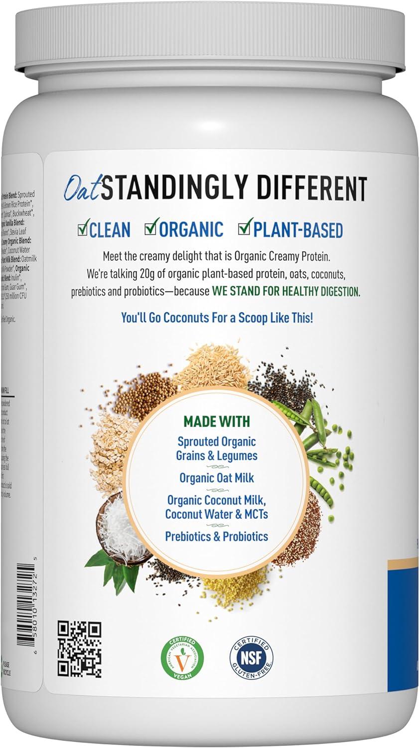 image:imageGarden of Life Creamy Plant Protein Oat Milk Powder Chocolate Flavor Vegan Protein Powder Plant Based Prebiotics amp Probiotics GlutenFree NonGMO Chocolate Brownie Flavor 2 LBSVanilla Cookie