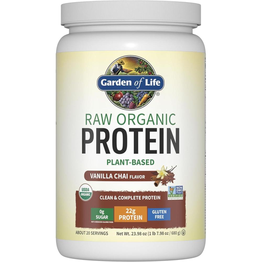 image:imageGarden of Life Organic Vegan Protein Powder Plant Based amp BCAAs Organic Protein Powder with Probiotics amp Enzymes NonGMO GlutenFree Lactose Free Vanilla Chai 12 LB
