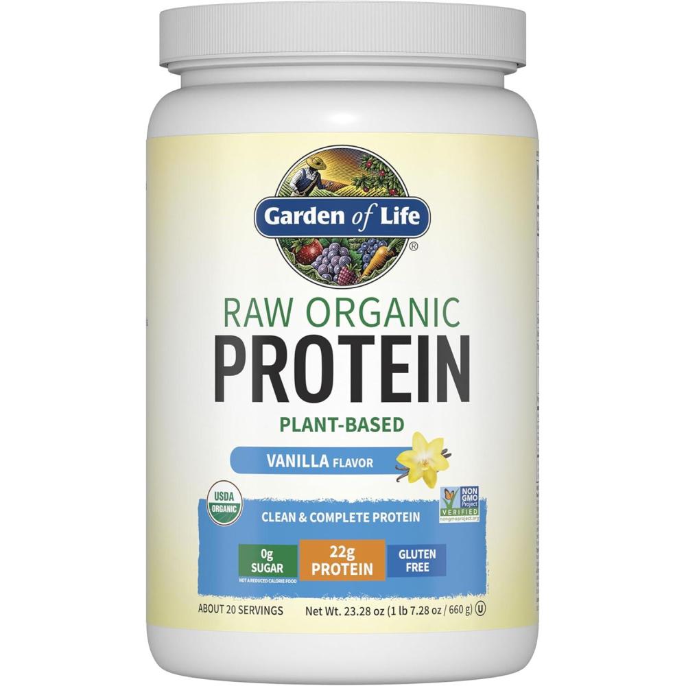 image:imageGarden of Life Protein Powder Vegan Protein Powder BCAA Probiotics amp Digestive Enzymes Gluten amp Lactose Free Vanilla 2328 OunceVanilla