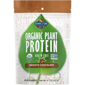 Garden of Life Organic Plant Protein Chocolate Flavor Protein Powder with Probiotics & Enzymes – Plant Based Powder, Amino Acids, Non-GMO, Grain-Free, Gluten-Free, Vegan, 10 Servings