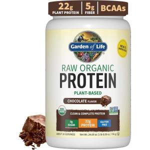 Garden of Life Protein Powder, Vegan Protein Powder, BCAA, Probiotics & Digestive Enzymes, Gluten & Lactose Free, Chocolate, 1.5 LB