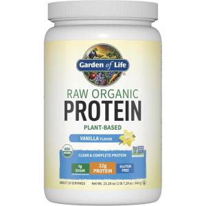 Garden of Life Protein Powder, Vegan Protein Powder, BCAA, Probiotics & Digestive Enzymes, Gluten & Lactose Free, Vanilla, 23.28 Ounce(Vanilla)