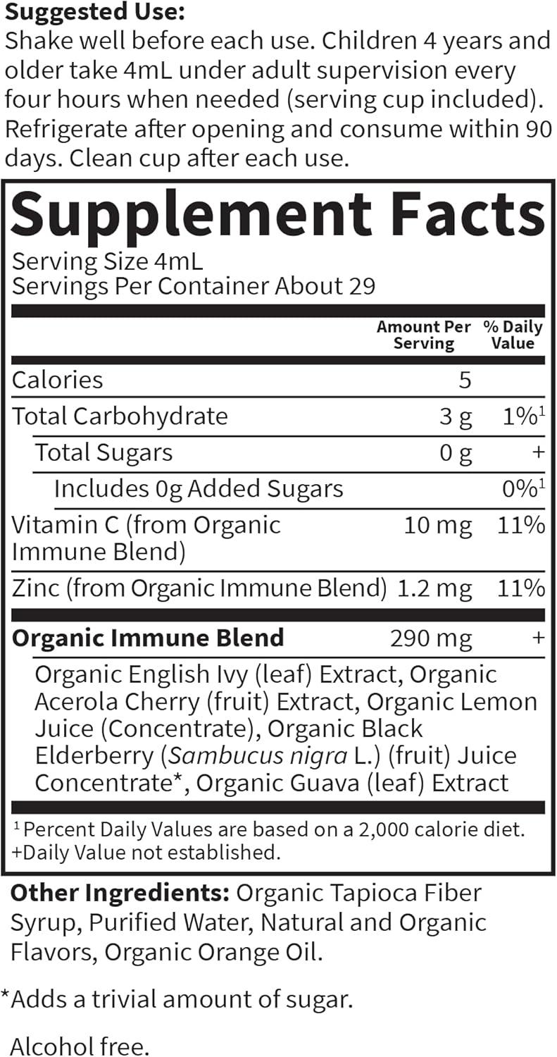 image:imageGarden of Life Organics Elderberry amp Zinc for Childrens Immune Support Kids Cough amp Mucus Immune Syrup with Ivy Leaf Vitamin C and Echinacea for Children AlcoholFree No Added Sugars 392 fl oz