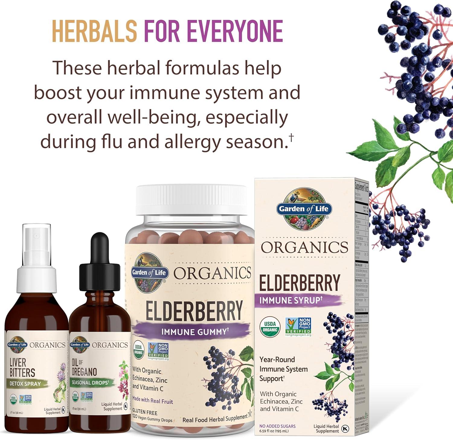 image:imageGarden of Life Organics Elderberry amp Zinc for Childrens Immune Support Kids Cough amp Mucus Immune Syrup with Ivy Leaf Vitamin C and Echinacea for Children AlcoholFree No Added Sugars 392 fl oz