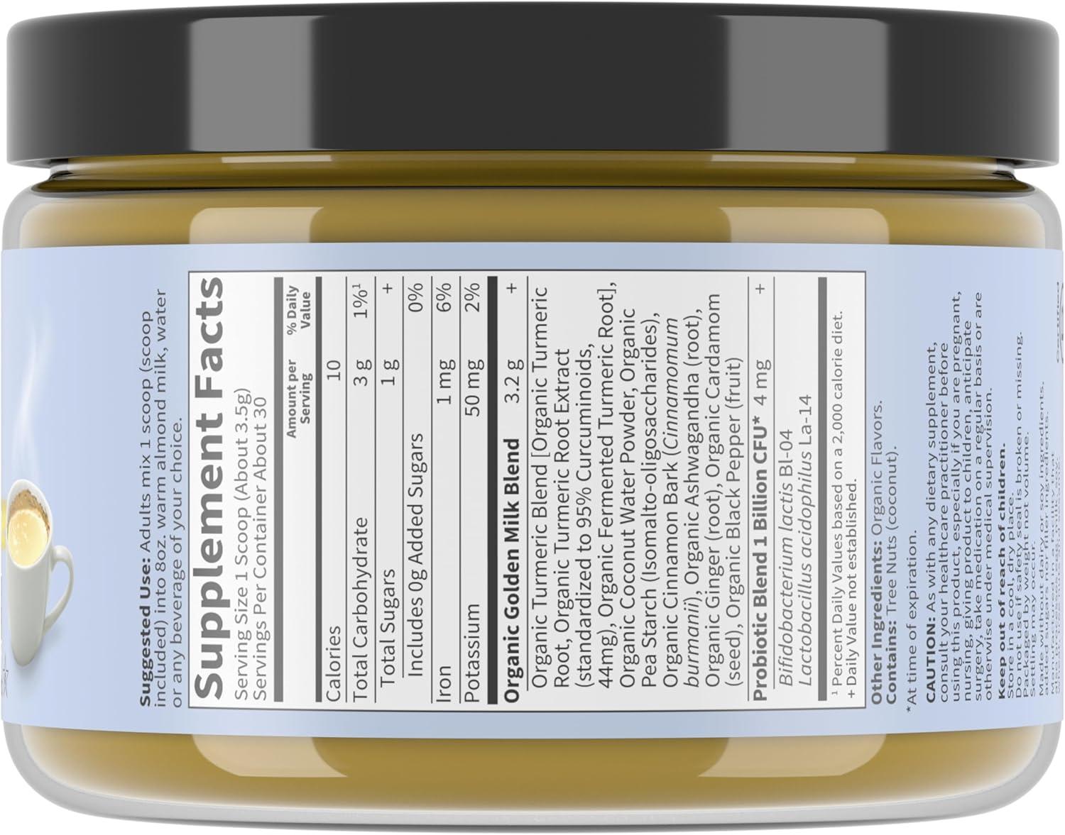 image:imageGarden of Life Organics Golden Milk Recovery amp Nourishment Powder 44mg Turmeric Curcumin 95 Curcuminoids Ashwagandha Organic NonGMO Vegan amp Gluten Free Herbal Supplements 30 Servings37 Ounce Pack of 1