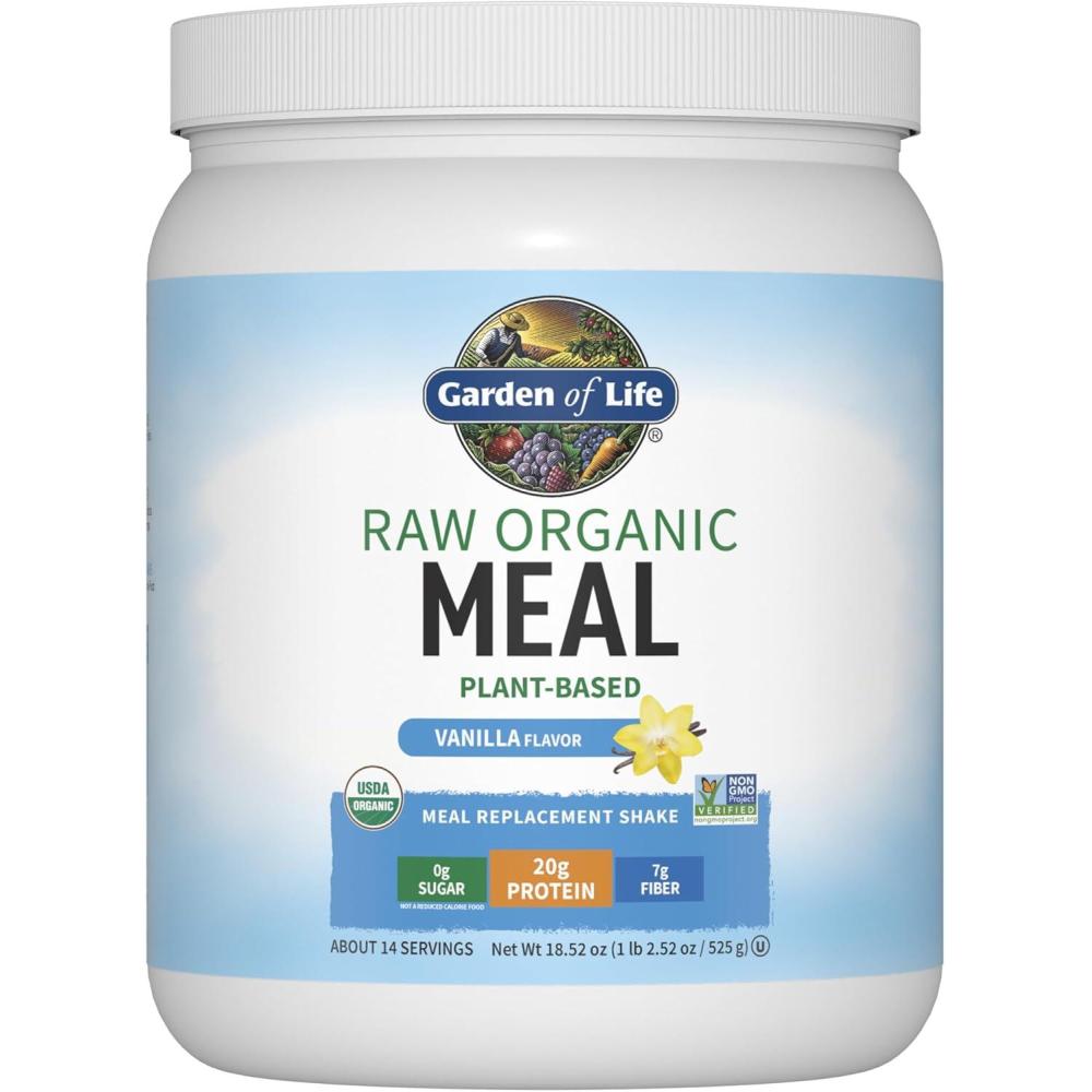 image:imageGarden of Life Meal Replacement Shakes Raw Organic Vanilla Protein Powder with Plant Based Pea Protein Sprouts Greens Probiotics Dairy Free 14 Servings