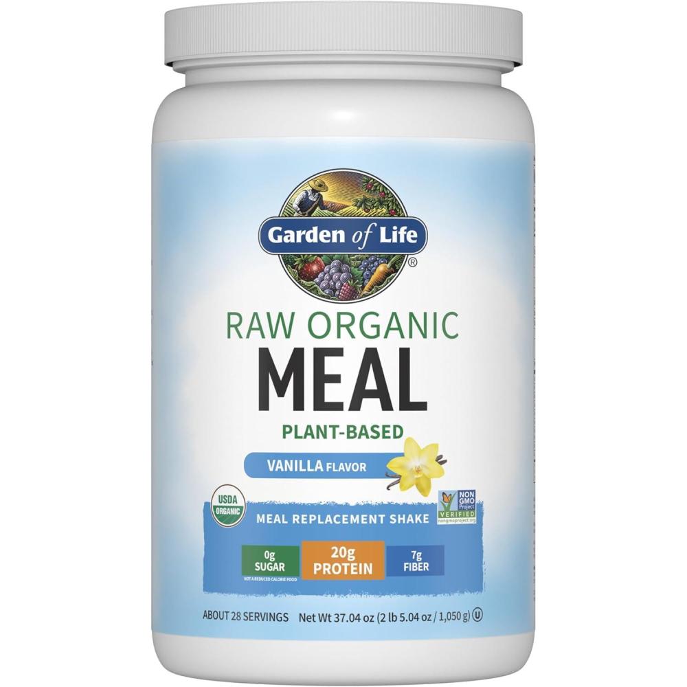 image:imageGarden of Life Meal Replacement Shakes Raw Organic Vanilla Protein Powder with Plant Based Pea Protein Sprouts Greens Probiotics Dairy Free 28 Servings