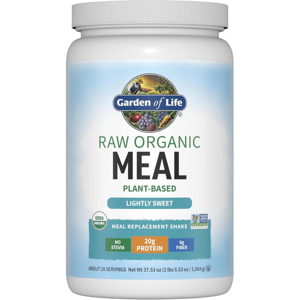 image:imageGarden of Life Meal Replacement Shakes Vegan Raw Organic Lightly Sweet Protein Powder with Plant Based Pea Protein Sprouts Greens Probiotics 28 Servings