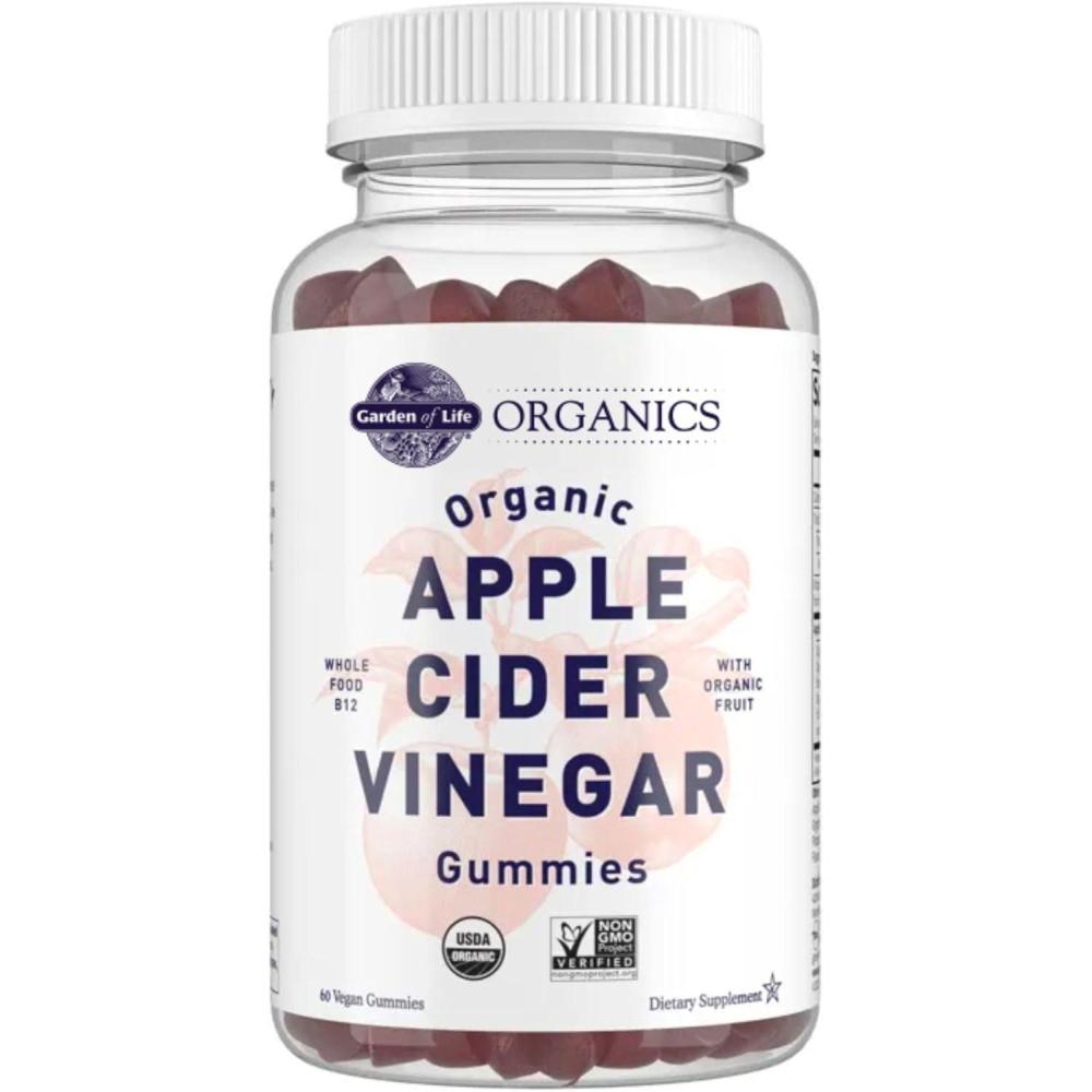 image:imageGarden of Life Organics Apple Cider Vinegar Gummies with Vitamin B12  Organic ACV Gummy Vitamins Vegan GlutenFree NonGMO 60 Gummies