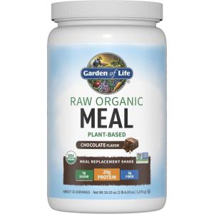Garden of Life Meal Replacement Shakes, Raw Organic, Chocolate Protein Powder with Plant Based Pea Protein, Sprouts, Greens, Probiotics, Dairy Free 28 Servings