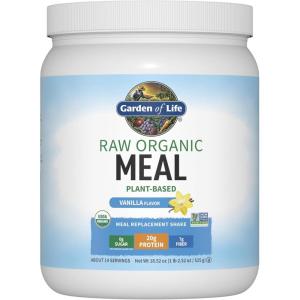Garden of Life Meal Replacement Shakes, Raw Organic, Vanilla Protein Powder with Plant Based Pea Protein, Sprouts, Greens, Probiotics, Dairy Free 14 Servings