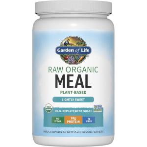 Garden of Life Meal Replacement Shakes, Vegan, Raw, Organic, Lightly Sweet Protein Powder with Plant Based Pea Protein, Sprouts, Greens, Probiotics, 28 Servings