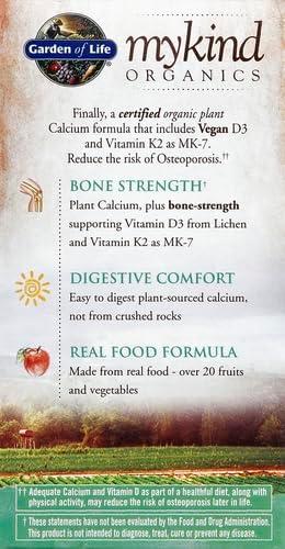 image:imageGarden of Life Calcium Supplement with Magnesium amp Organic Vitamin D3 K2 Made from Whole Foods GlutenFree 90 Count90 Count Pack of 6