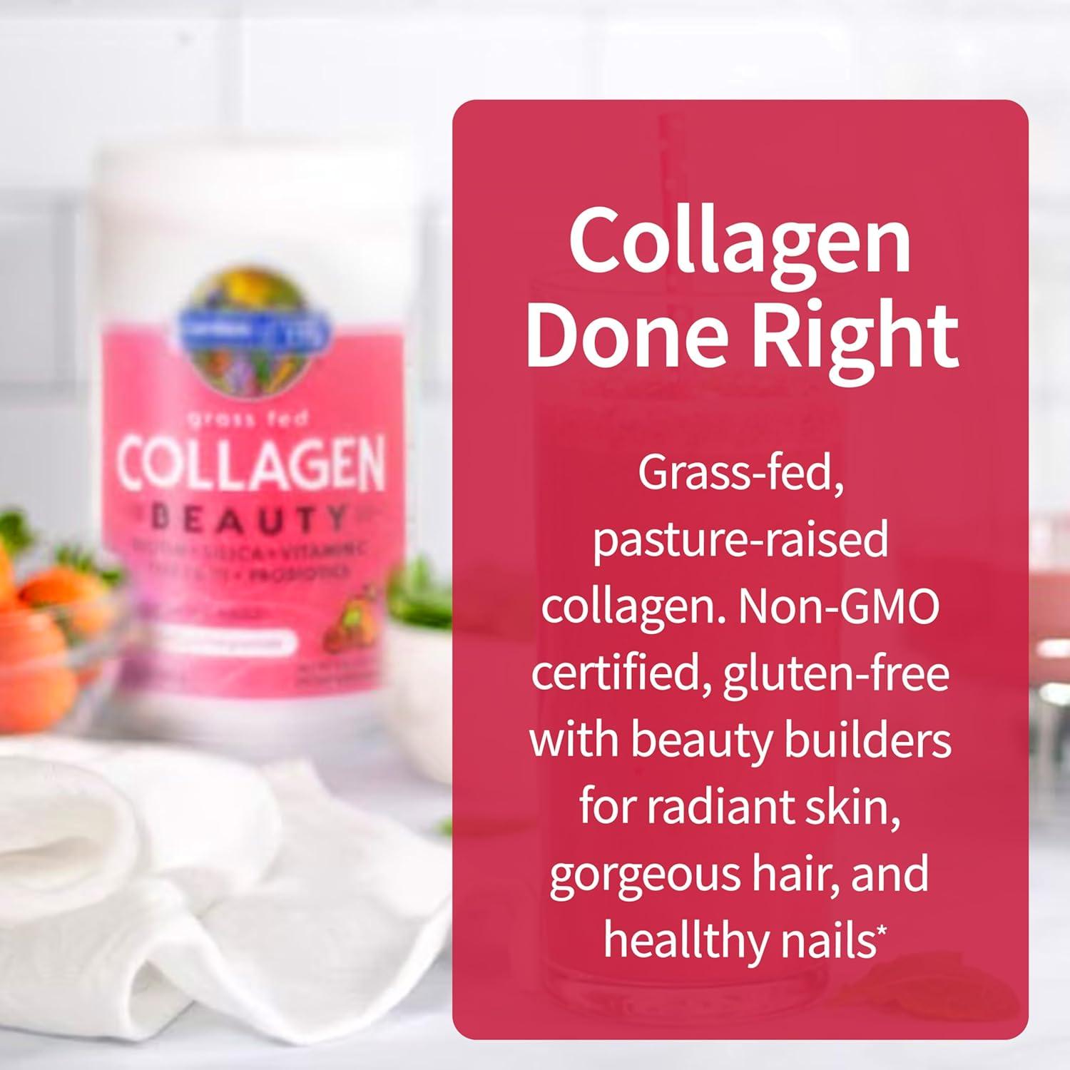 image:imageGarden of Life Grass Fed Collagen Beauty Strawberry Lemonade 20 Servings Powder for Women Men Hair Skin Nails Hydrolyzed Collagen Peptides Protein Powder SupplementCranberry Pomegranate
