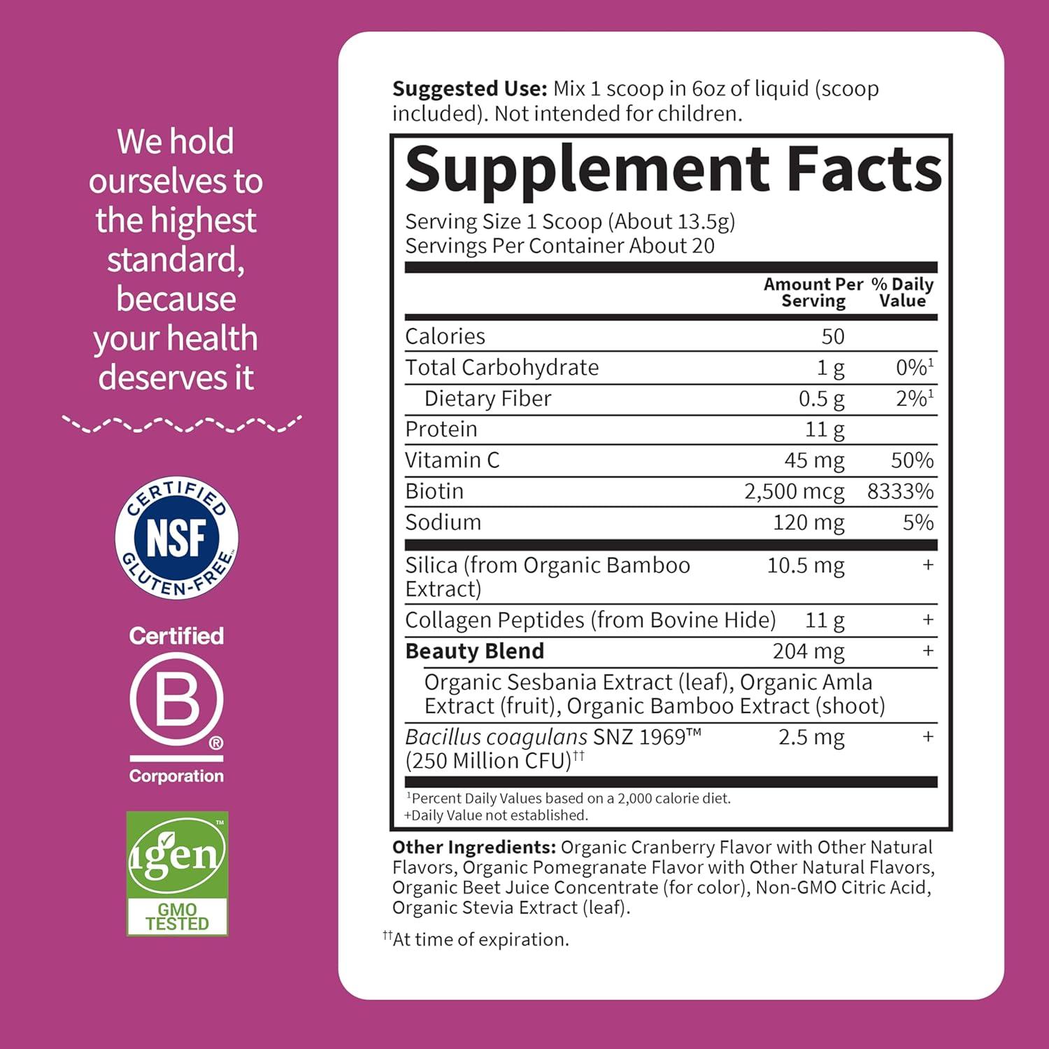 image:imageGarden of Life Grass Fed Collagen Beauty Strawberry Lemonade 20 Servings Powder for Women Men Hair Skin Nails Hydrolyzed Collagen Peptides Protein Powder SupplementStrawberry Lemonade