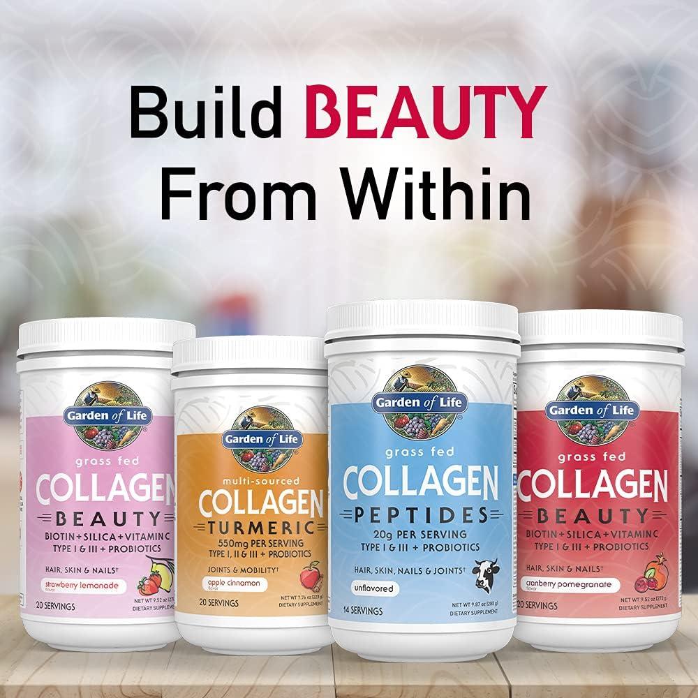 image:imageGarden of Life Grass Fed Collagen Beauty Strawberry Lemonade 20 Servings Powder for Women Men Hair Skin Nails Hydrolyzed Collagen Peptides Protein Powder SupplementStrawberry Lemonade