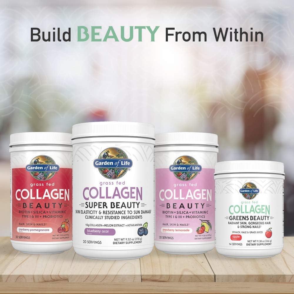 image:imageGarden of Life Grass Fed Collagen Greens Beauty Powder Apple 14 Servings Powder for Women Skin Hair Nails Joints Collagen Peptides Powder Protein Greens Supplement
