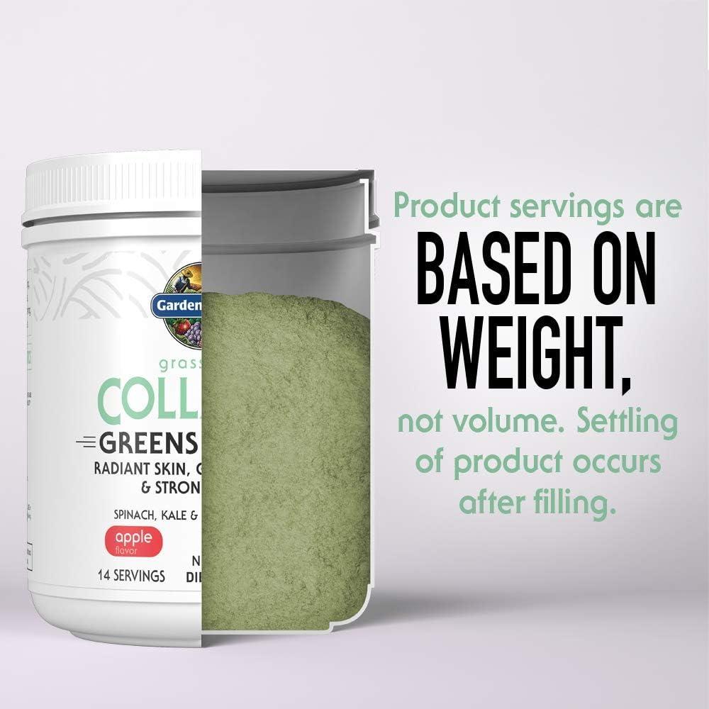 image:imageGarden of Life Grass Fed Collagen Greens Beauty Powder Apple 14 Servings Powder for Women Skin Hair Nails Joints Collagen Peptides Powder Protein Greens Supplement