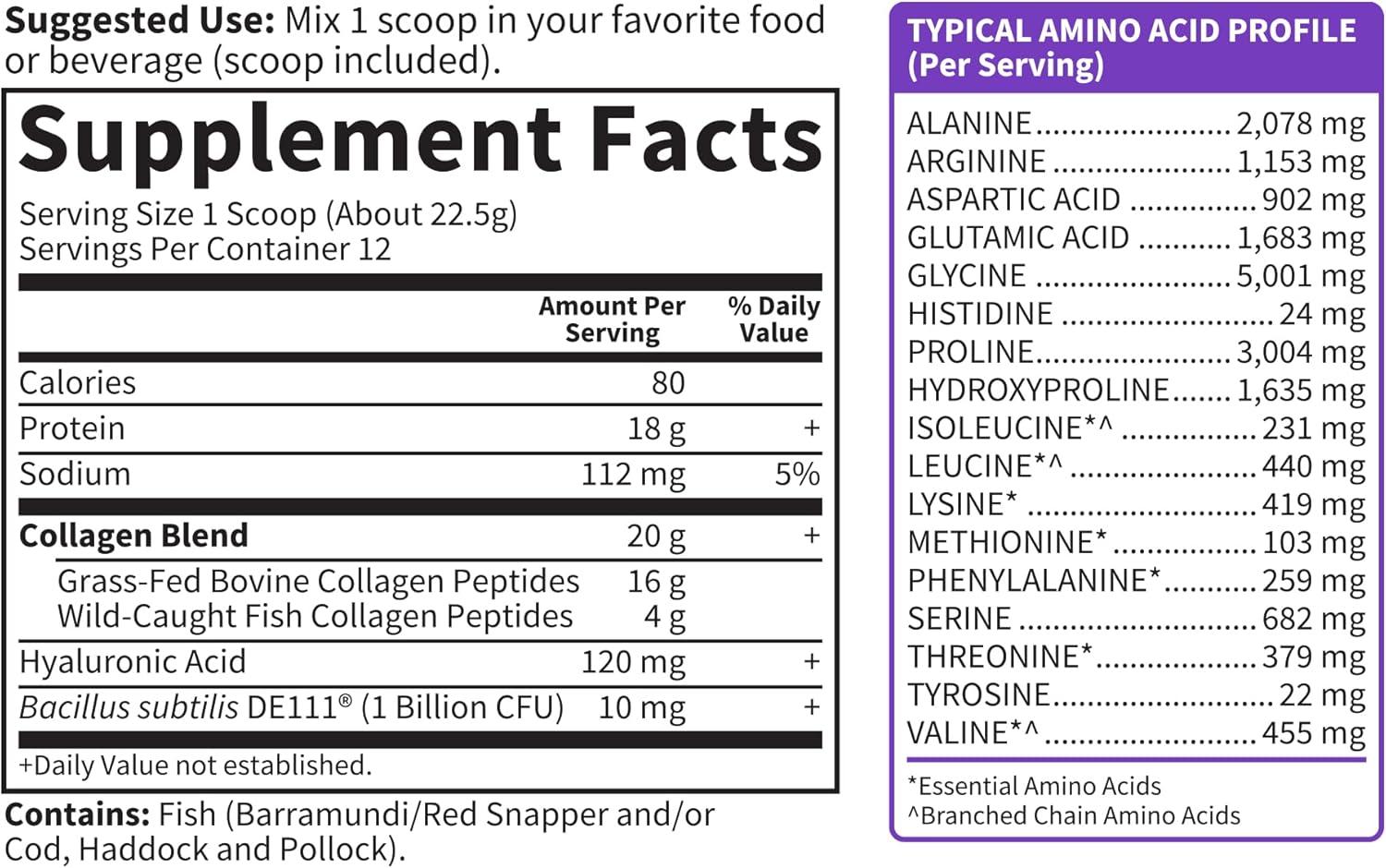 image:imageGarden of Life Marine amp GrassFed Collagen Peptides Powder Supplement Type I III with Probiotics BCAAs amp Hyaluronic Acid for Radiant Hair Skin amp Nails Unflavored 20g per serving 12 Servings952 Ounce Pack of 2