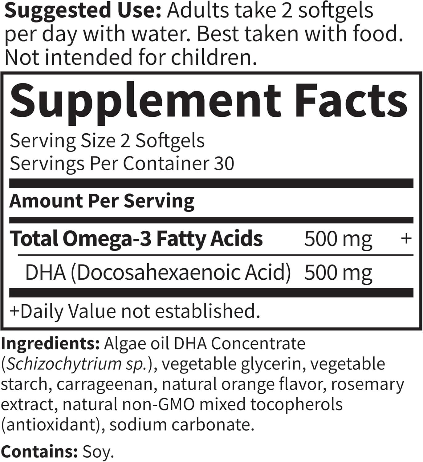 image:imageGarden of Life Minami Algae Omega 3 Vegan DHA for Brain and Eye Health Orange Flavor 500mg Plant Based DHA Omega3 Vegan Algae Oil plus Astaxanthin No aftertaste 60 easytoswallow Mini SoftgelsAlgae Omega3